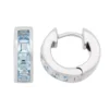 Designs By Gioelli Lab-Created Aquamarine Sterling Silver Huggie Hoop Earrings -Designs By Gioelli Jewelry 2049888