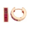 Designs By Gioelli Lab-Created Ruby 14k Rose Gold Over Silver Huggie Hoop Earrings 1 Designs By Gioelli Lab-Created Ruby 14k Rose Gold Over Silver Huggie Hoop Earrings -Designs By Gioelli Jewelry 2050934