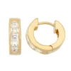 Designs By Gioelli Lab-Created White Sapphire 14k Gold Over Silver Huggie Hoop Earrings 1 Designs By Gioelli Lab-Created White Sapphire 14k Gold Over Silver Huggie Hoop Earrings -Designs By Gioelli Jewelry 2050958