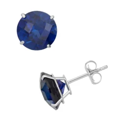 Designs By Gioelli Lab-Created Sapphire 10k White Gold Stud Earrings