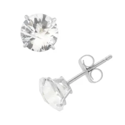 Designs By Gioelli Lab-Created White Sapphire 10k White Gold Stud Earrings