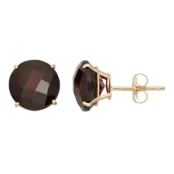 Designs By Gioelli Garnet 10k Gold Stud Earrings