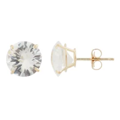 Designs By Gioelli Lab-Created White Sapphire 10k Gold Stud Earrings