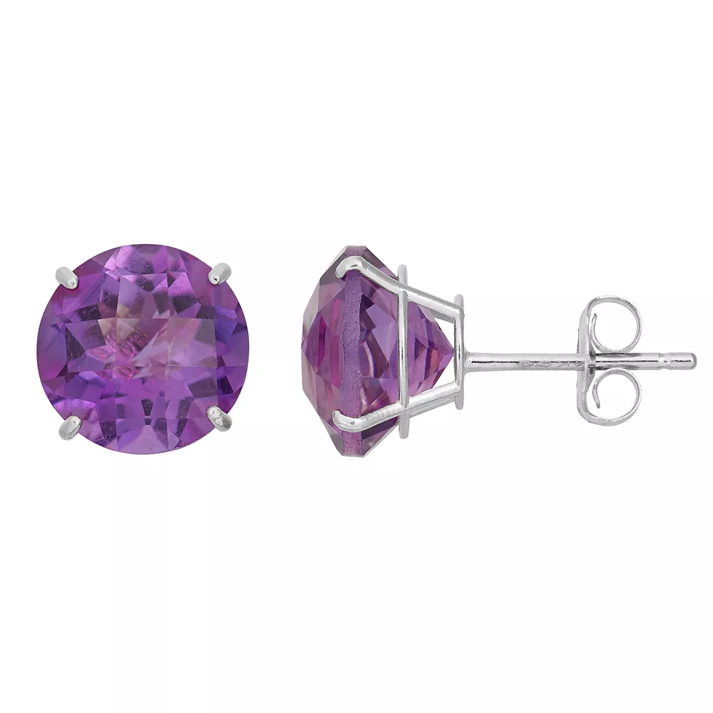 Designs By Gioelli Amethyst 10k White Gold Stud Earrings 3 Designs By Gioelli Amethyst 10k White Gold Stud Earrings
