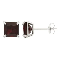Designs By Gioelli Garnet 10k White Gold Stud Earrings