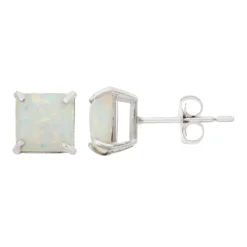 Designs By Gioelli Lab-Created Opal 10k White Gold Stud Earrings