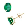 Designs By Gioelli Lab-Created Emerald 10k Gold Oval Stud Earrings -Designs By Gioelli Jewelry 2055841