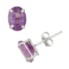 Designs By Gioelli Amethyst 10k White Gold Oval Stud Earrings -Designs By Gioelli Jewelry 2055970