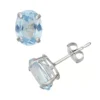 Designs By Gioelli Lab-Created Aquamarine 10k White Gold Oval Stud Earrings -Designs By Gioelli Jewelry 2056017
