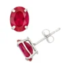 Designs By Gioelli Lab-Created Ruby 10k White Gold Oval Stud Earrings 2 Designs By Gioelli Lab-Created Ruby 10k White Gold Oval Stud Earrings -Designs By Gioelli Jewelry 2056024