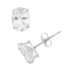 Designs By Gioelli Lab-Created White Sapphire 10k White Gold Oval Stud Earrings -Designs By Gioelli Jewelry 2056060