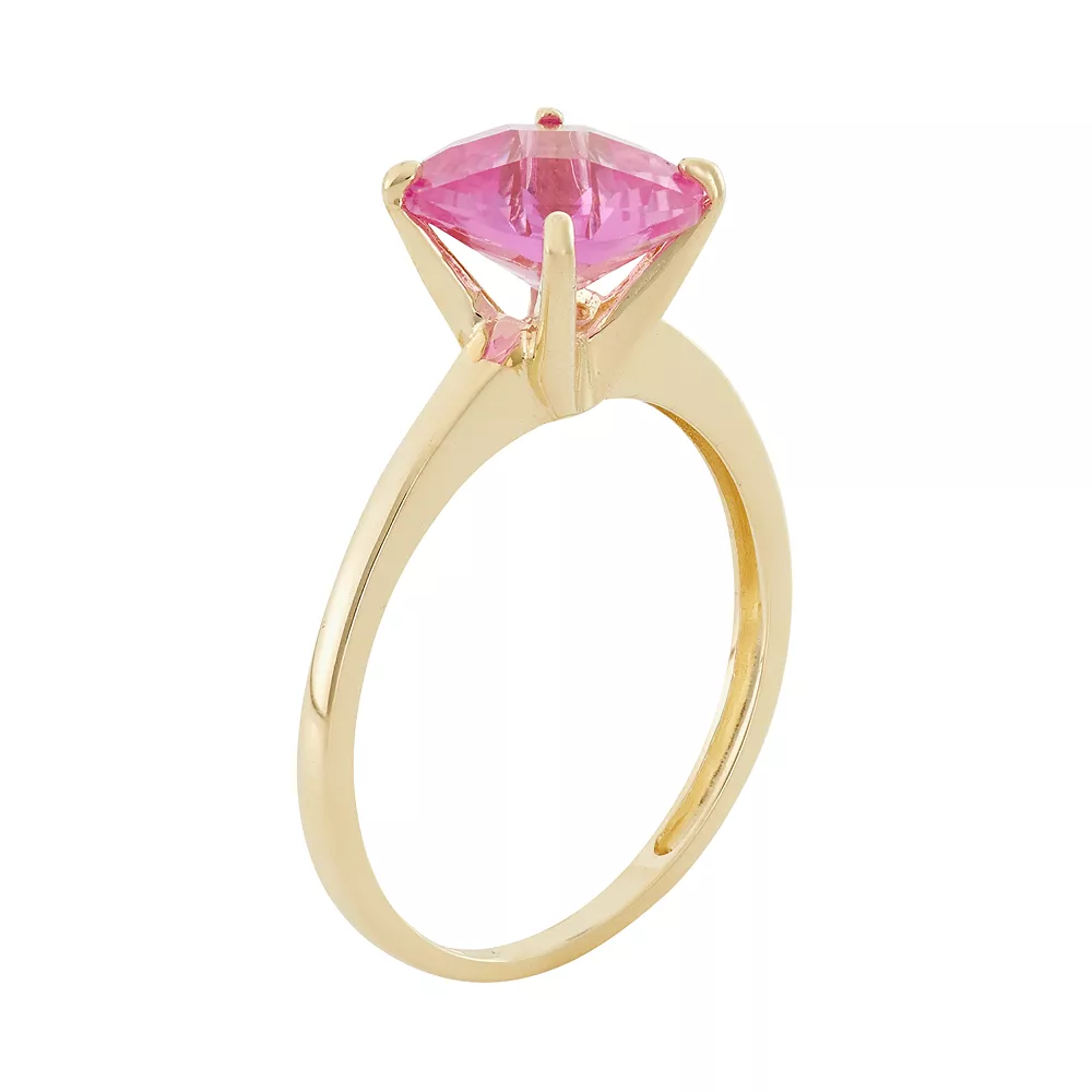 Designs By Gioelli Lab-Created Pink Sapphire 10k Gold Ring 4 Designs By Gioelli Lab-Created Pink Sapphire 10k Gold Ring - Image 2