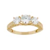 Designs By Gioelli Cubic Zirconia 3-Stone Engagement Ring In 10k Gold -Designs By Gioelli Jewelry 2056947