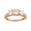 Designs By Gioelli Cubic Zirconia 3-Stone Engagement Ring In 10k Rose Gold -Designs By Gioelli Jewelry 2056963