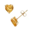 Designs By Gioelli Citrine 10k Gold Heart Stud Earrings -Designs By Gioelli Jewelry 2059022