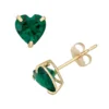 Designs By Gioelli Lab-Created Emerald 10k Gold Heart Stud Earrings -Designs By Gioelli Jewelry 2059084