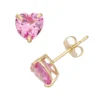 Designs By Gioelli Lab-Created Pink Sapphire 10k Gold Heart Stud Earrings -Designs By Gioelli Jewelry 2059125