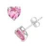 Designs By Gioelli Lab-Created Pink Sapphire 10k White Gold Heart Stud Earrings -Designs By Gioelli Jewelry 2059311