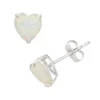 Designs By Gioelli Lab-Created Opal 10k White Gold Heart Stud Earrings -Designs By Gioelli Jewelry 2059321