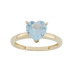 Designs By Gioelli Lab-Created Aquamarine 10k Gold Heart Ring