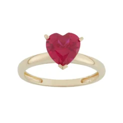 Designs By Gioelli Lab-Created Ruby 10k Gold Heart Ring