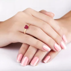 Designs By Gioelli Lab-Created Ruby 10k Gold Heart Ring -Designs By Gioelli Jewelry 2059554 ALT2