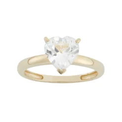 Designs By Gioelli Lab-Created White Sapphire 10k Gold Heart Ring