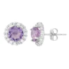 Designs By Gioelli Amethyst & White Topaz 10k White Gold Halo Stud Earrings -Designs By Gioelli Jewelry 2176897