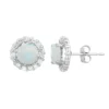 Designs By Gioelli Lab-Created Opal & White Topaz 10k White Gold Halo Stud Earrings 2 Designs By Gioelli Lab-Created Opal & White Topaz 10k White Gold Halo Stud Earrings -Designs By Gioelli Jewelry 2176950