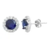 Designs By Gioelli Lab-Created Sapphire & White Topaz 10k White Gold Halo Stud Earrings -Designs By Gioelli Jewelry 2176987