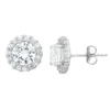 Designs By Gioelli Lab-Created White Sapphire & White Topaz 10k White Gold Halo Stud Earrings -Designs By Gioelli Jewelry 2177009