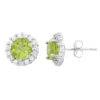 Designs By Gioelli Peridot & White Topaz 10k White Gold Halo Stud Earrings -Designs By Gioelli Jewelry 2177050