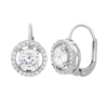 Designs By Gioelli Cubic Zirconia Sterling Silver Halo Drop Earrings
