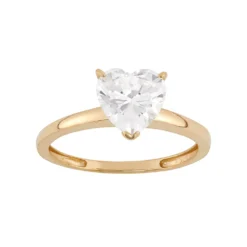 Designs By Gioelli Cubic Zirconia Heart Solitaire Engagement Ring In 10k Gold