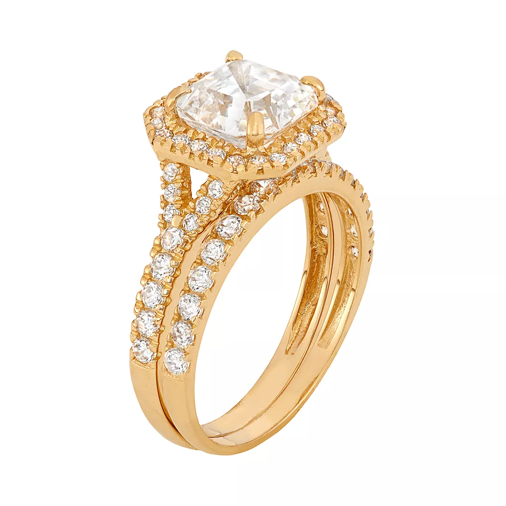 Designs By Gioelli Cubic Zirconia Halo Engagement Ring Set In 10k Gold 4 Designs By Gioelli Cubic Zirconia Halo Engagement Ring Set In 10k Gold - Image 2