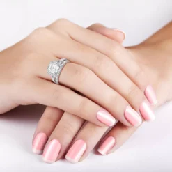 Designs By Gioelli Cubic Zirconia Halo Engagement Ring Set In 10k Gold 7 Designs By Gioelli Cubic Zirconia Halo Engagement Ring Set In 10k Gold -Designs By Gioelli Jewelry 2285515 ALT2