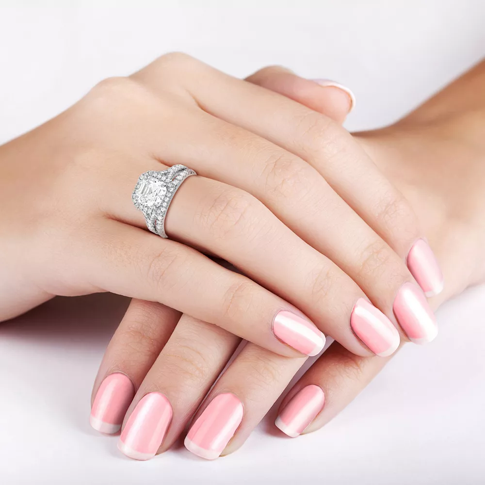 Designs By Gioelli Cubic Zirconia Halo Engagement Ring Set In 10k Gold 5 Designs By Gioelli Cubic Zirconia Halo Engagement Ring Set In 10k Gold - Image 3