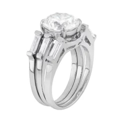 Designs By Gioelli Cubic Zirconia Engagement Ring Set In Sterling Silver -Designs By Gioelli Jewelry 2286606 ALT