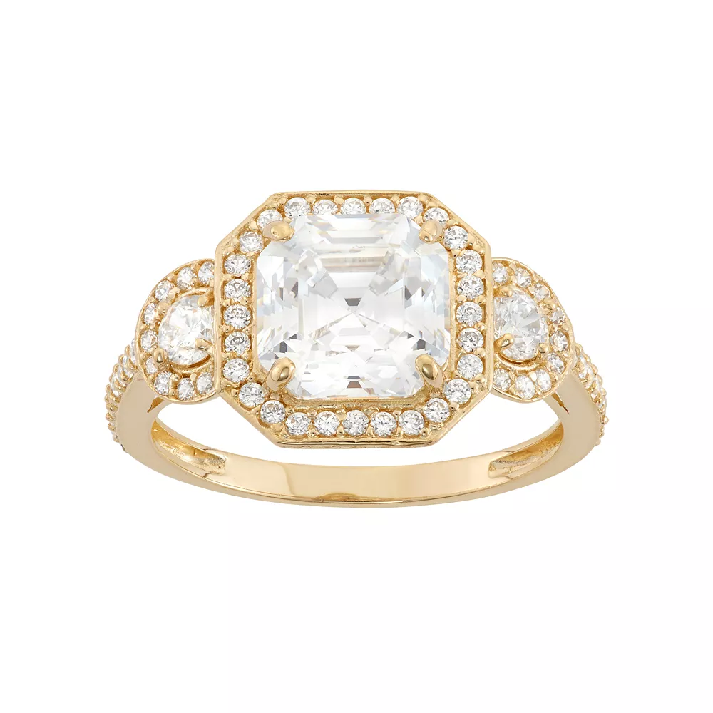 Designs By Gioelli 10k Gold Cubic Zirconia Halo Engagement Ring 3 Designs By Gioelli 10k Gold Cubic Zirconia Halo Engagement Ring