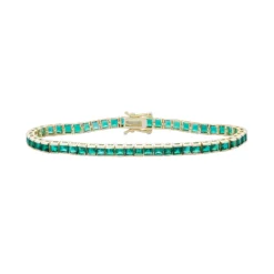 Designs By Gioelli 14k Gold Over Silver Lab-Created Emerald Tennis Bracelet