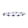Designs By Gioelli Sterling Silver Lab-Created Blue & White Sapphire Flower Tennis Bracelet -Designs By Gioelli Jewelry 2450785