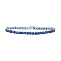 Designs By Gioelli Sterling Silver Lab-Created Sapphire Tennis Bracelet