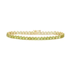 Designs By Gioelli 14k Gold Over Silver Peridot Tennis Bracelet