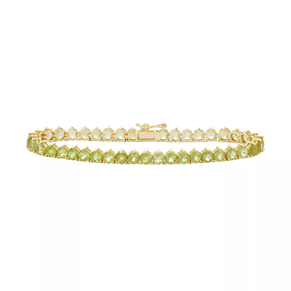Designs By Gioelli 14k Gold Over Silver Peridot Tennis Bracelet 3 Designs By Gioelli 14k Gold Over Silver Peridot Tennis Bracelet