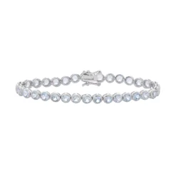Designs By Gioelli Sterling Silver Lab-Created Aquamarine Tennis Bracelet