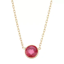 Designs By Gioelli 10k Gold Lab-Created Ruby Circle Pendant Necklace