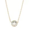 Designs By Gioelli 10k Gold Lab-Created White Sapphire Circle Pendant Necklace -Designs By Gioelli Jewelry 2525168