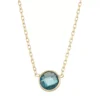 Designs By Gioelli 10k Gold London Blue Topaz Circle Pendant Necklace