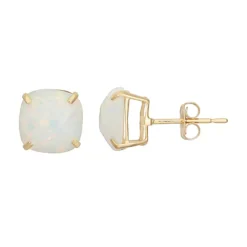Designs By Gioelli 14k Gold Simulated White Opal Stud Earrings