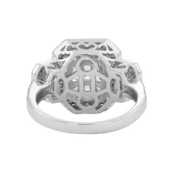 Designs By Gioelli Two Tone Sterling Silver Cubic Zirconia Cluster Halo Ring -Designs By Gioelli Jewelry 2606566 ALT2